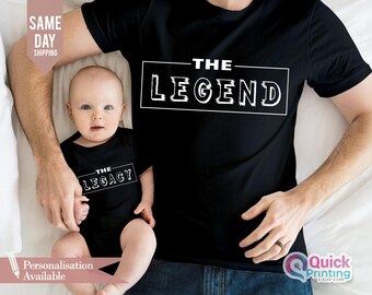 Father Son Matching Shirt Set: The Legend, The Legacy
