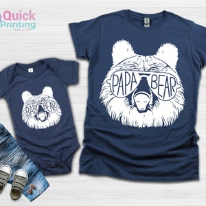 Papa Bear Baby Bear, Dad and Baby Matching T-shirt Baby Vest, Father&#39;s Day Gift Present, New Dad Gift, Dad Birthday tshirt son Gift to Dad T