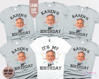 Its my 60th Birthday Shirt 2026, Custom 60th Birthday Photo T-Shirts: Matching Party Group Shirts, 1996 birthday t-shirt, Face Shirt