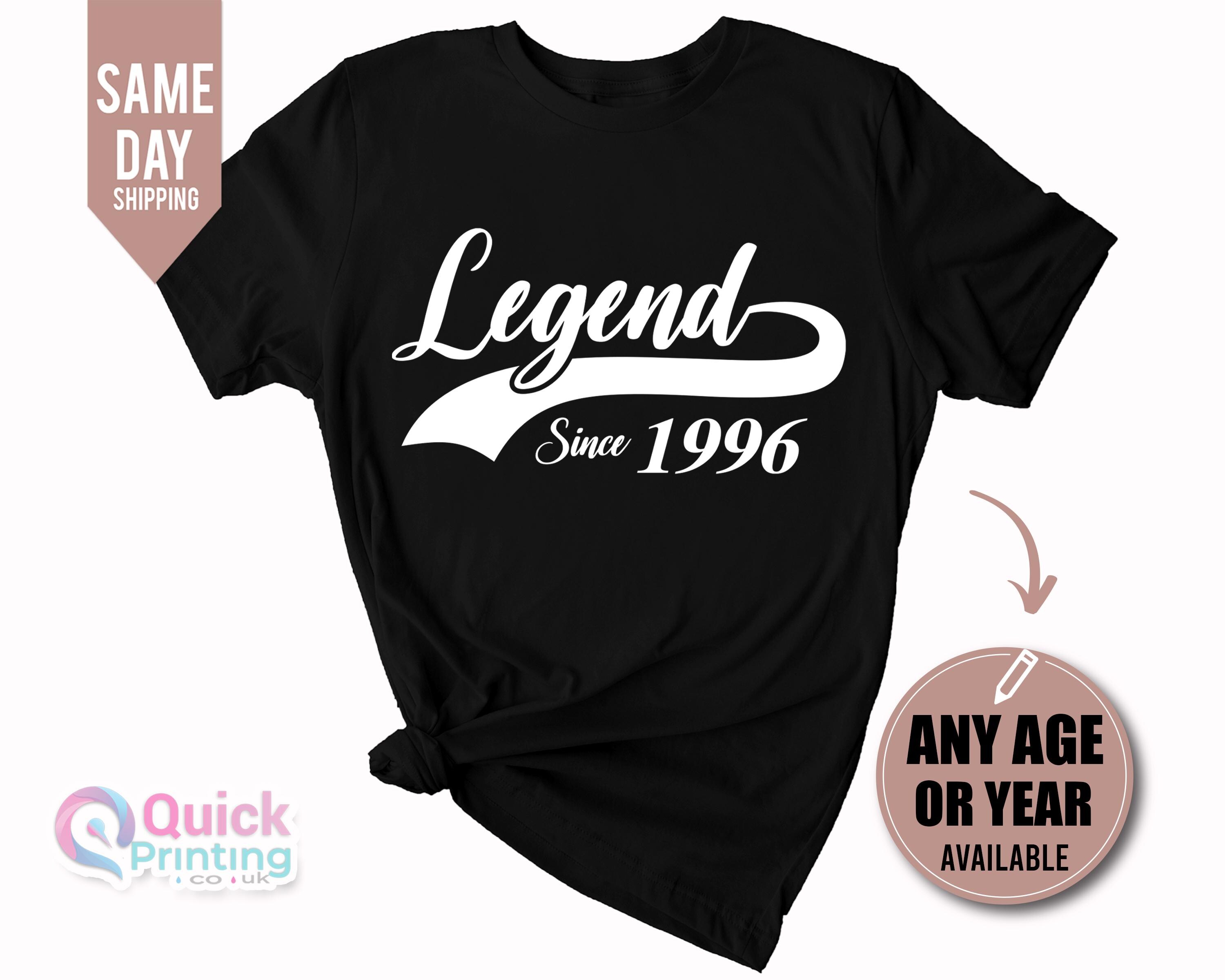 Legend Since 1996 T-shirt: 30th Birthday Gift, Custom Name, Legend