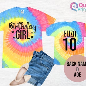 Birthday Girl Shirt Tie Dye Shirt Birthday Party T Shirt Girls Birthday Shirt Tie Dye. 6th 7th 8th 10th Custom age shirt, Girls Birthday Tee BIRTHDAY GIRL