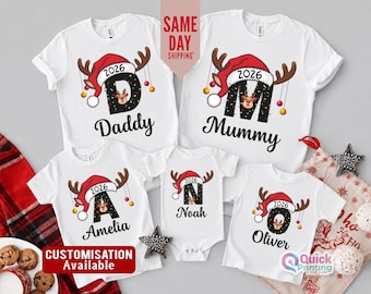 Personalized Christmas Shirt, Alphabet Xmas Name shirt Tee, Custom Christmas Family Name 2026 Shirt, Christmas 2026 Shirt, Christmas Family