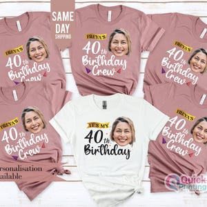 30th Birthday Photo Shirts, Photo Birthday T Shirt, Matching Birthday Party Group Shirt, Custom Face Birthday Shirt, Birthday Face Name Tee