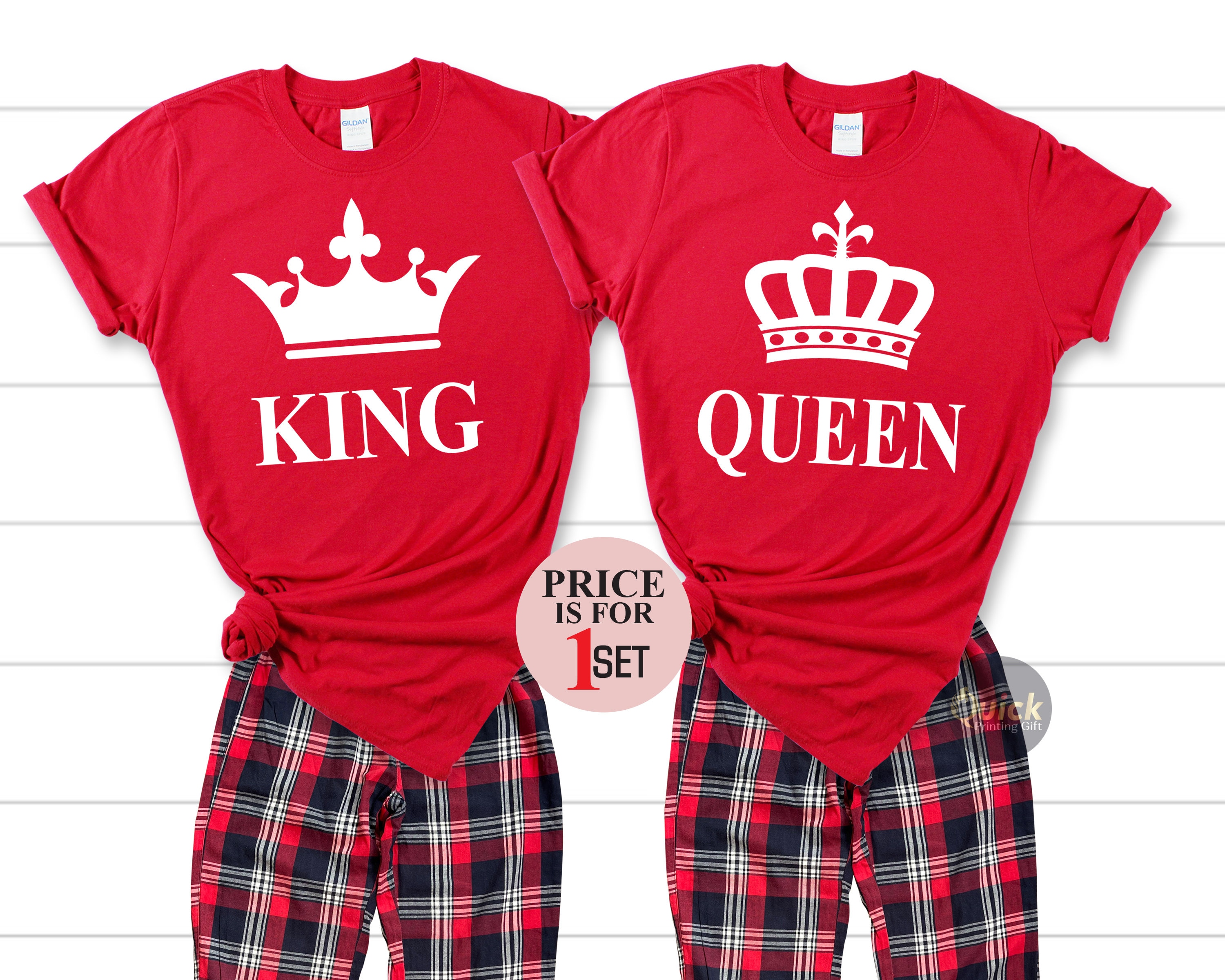 King Queen Pajamas King of Spades Queen of Hearts Mr and Mrs T shirt Couple s Pajamas Valentines Day Shirt Just Married Shirt gift