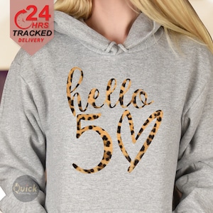50th Birthday Gifts for Women, 50th Birthday Hoodies Sweatshirts UK, Vintage Birthday 1975 Leopard Hoodie, Birthday Gifts for Mum UK