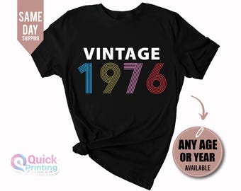 50th Birthday T-shirt: 1976 Vintage Style Gift, Ladies Birthday