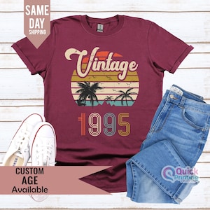 Camiseta vintage de 1995, 30º aniversário, presente de 30º aniversário para homens, camiseta de aniversário do marido, trinta ideias de presentes, camisetas de aniversário, camiseta de 30º aniversário