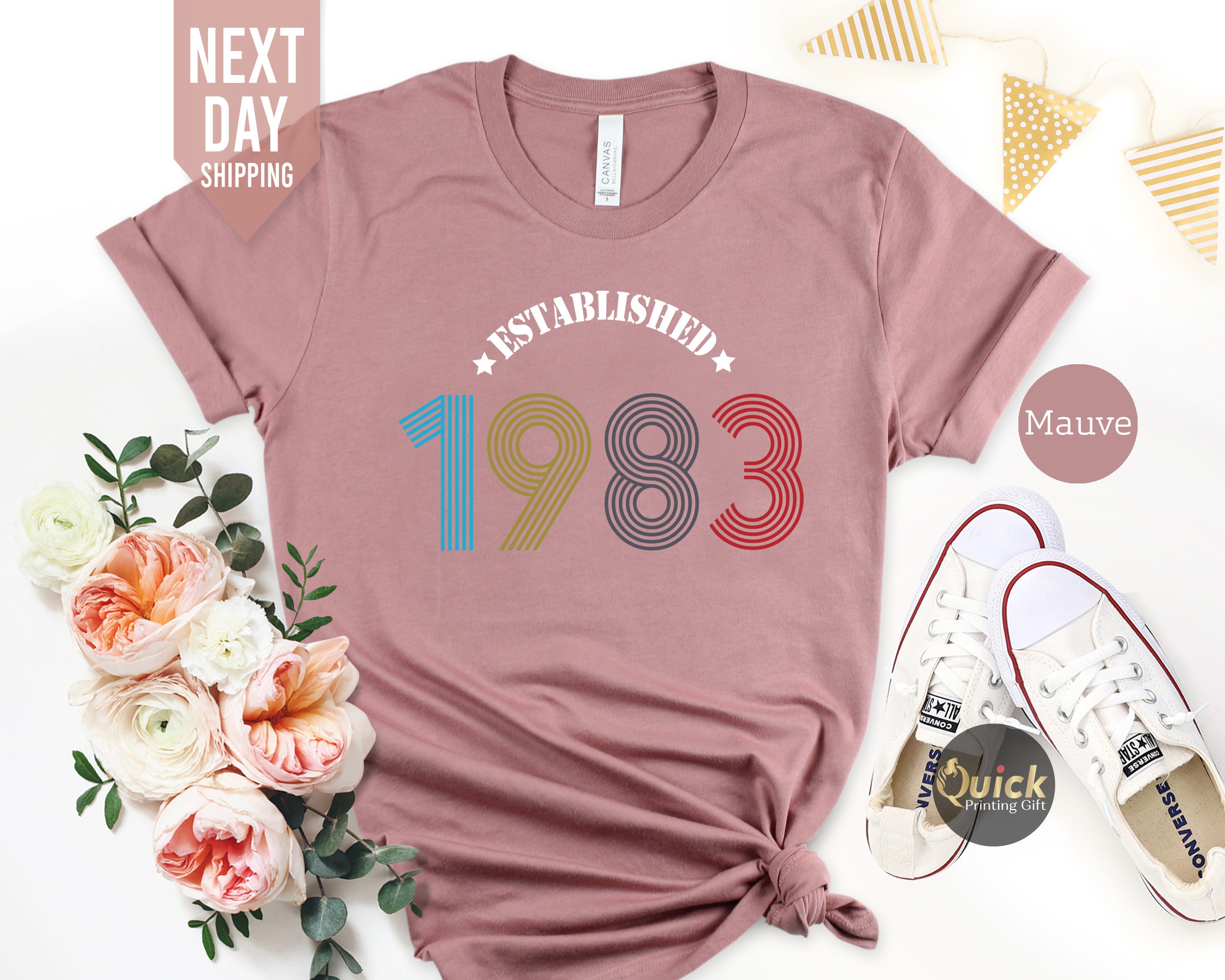 Discover 40th Birthday Ladies Shirt UK, Vintage 1983 Birthday Shirt, 40th Birthday T-Shirt