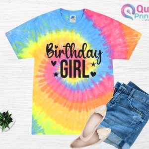 Birthday Girl Shirt Tie Dye Shirt Birthday Party T Shirt Girls Birthday Shirt Tie Dye. 6th 7th 8th 10th Custom age shirt, Girls Birthday Tee image 5