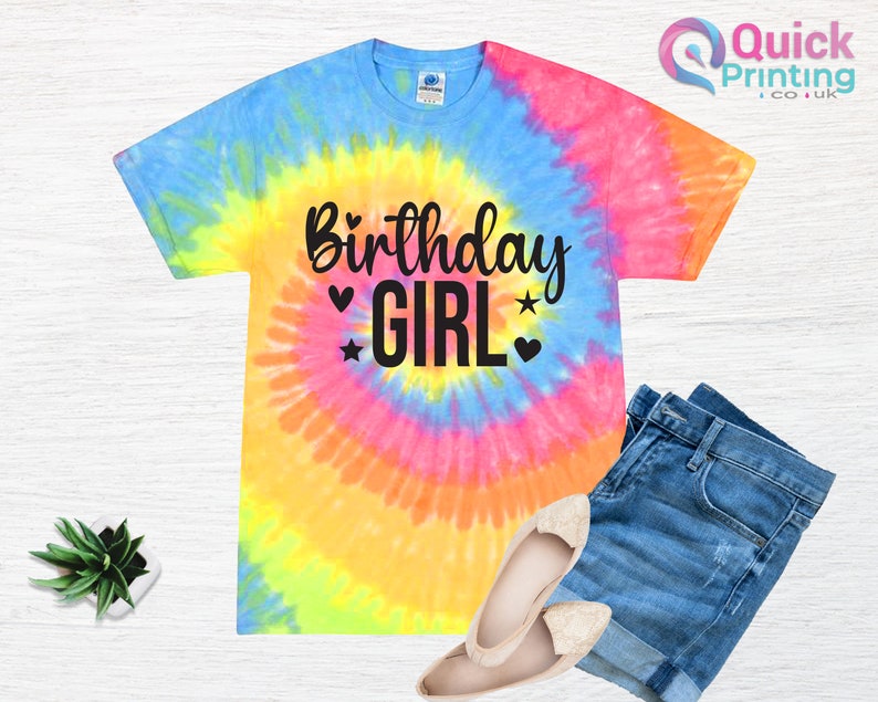 Birthday Girl Shirt Tie Dye Shirt Birthday Party T Shirt Girls Birthday Shirt Tie Dye. 6th 7th 8th 10th Custom age shirt, Girls Birthday Tee image 5
