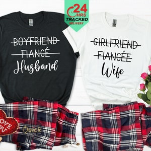 Couple Pyjamas, Hubby & Wifey Matching Pyjamas Mr and Mrs Gifts Navy Tartan Couples Mr Mrs Matching Pajamas Set Anniversary Gift valentines