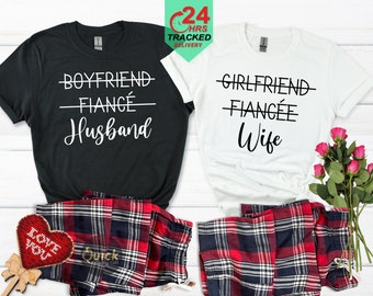 Couple Pyjamas, Hubby & Wifey Matching Pyjamas Mr and Mrs Gifts Navy Tartan Couples Mr Mrs Matching Pajamas Set Anniversary Gift valentines