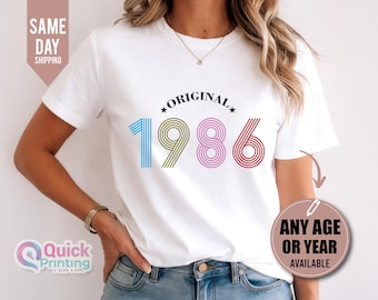 40th Birthday T-Shirt: 1986 Vintage Style Gift, Ladies Birthday shirt 2026