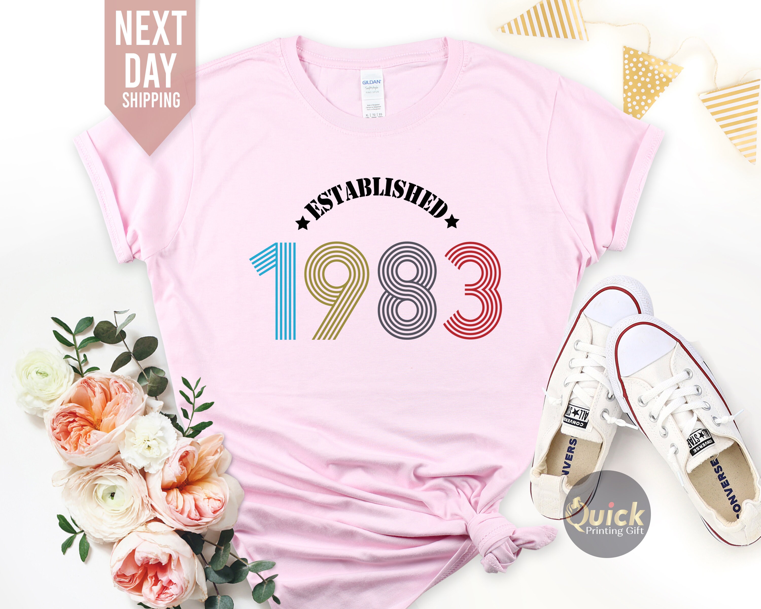 Discover 40th Birthday Ladies Shirt UK, Vintage 1983 Birthday Shirt, 40th Birthday T-Shirt