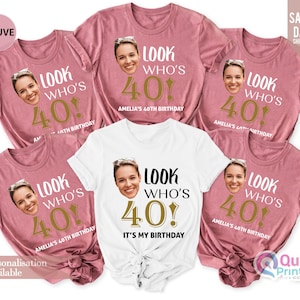 Look Who is 50 Birthday Shirts, Photo Birthday Shirt, Matching Birthday Party Group Shirt, Custom Face Birthday Shirt, Birthday Face Name T