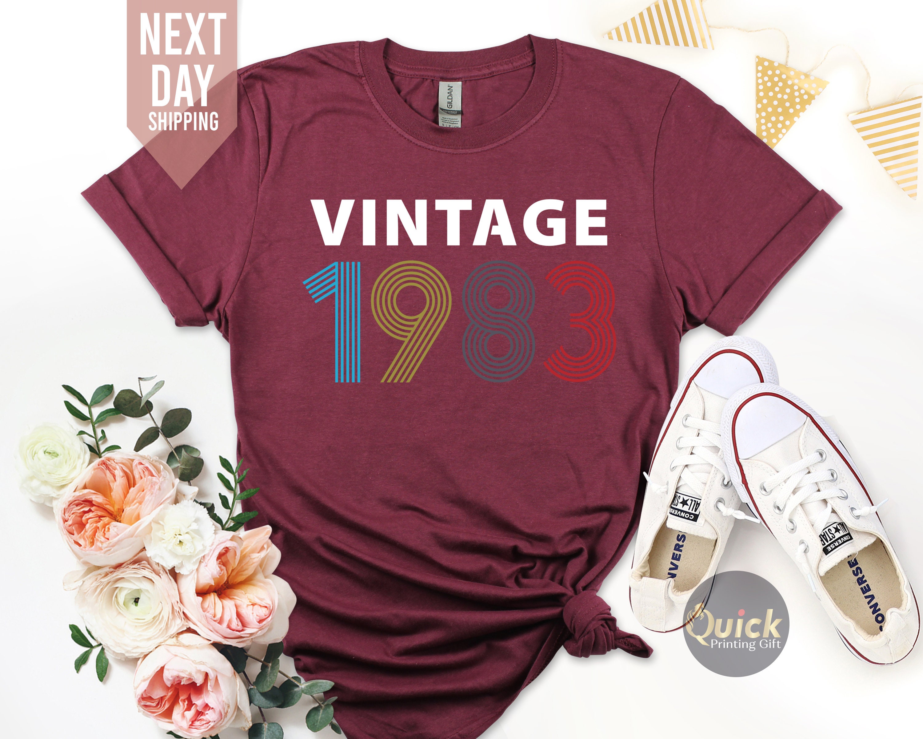 Discover 40th Birthday Tshirt, Vintage Birthday Shirt 2023, 40th Birthday T-Shirt