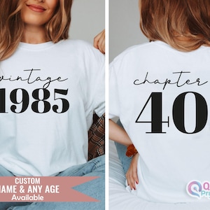 Vintage 40th Birthday Year Number Shirt, Custom Birthday Queen, Forties Birthday shirt, 40th Birthday Shirt,Gift For Mom 40th Birthday Shirt