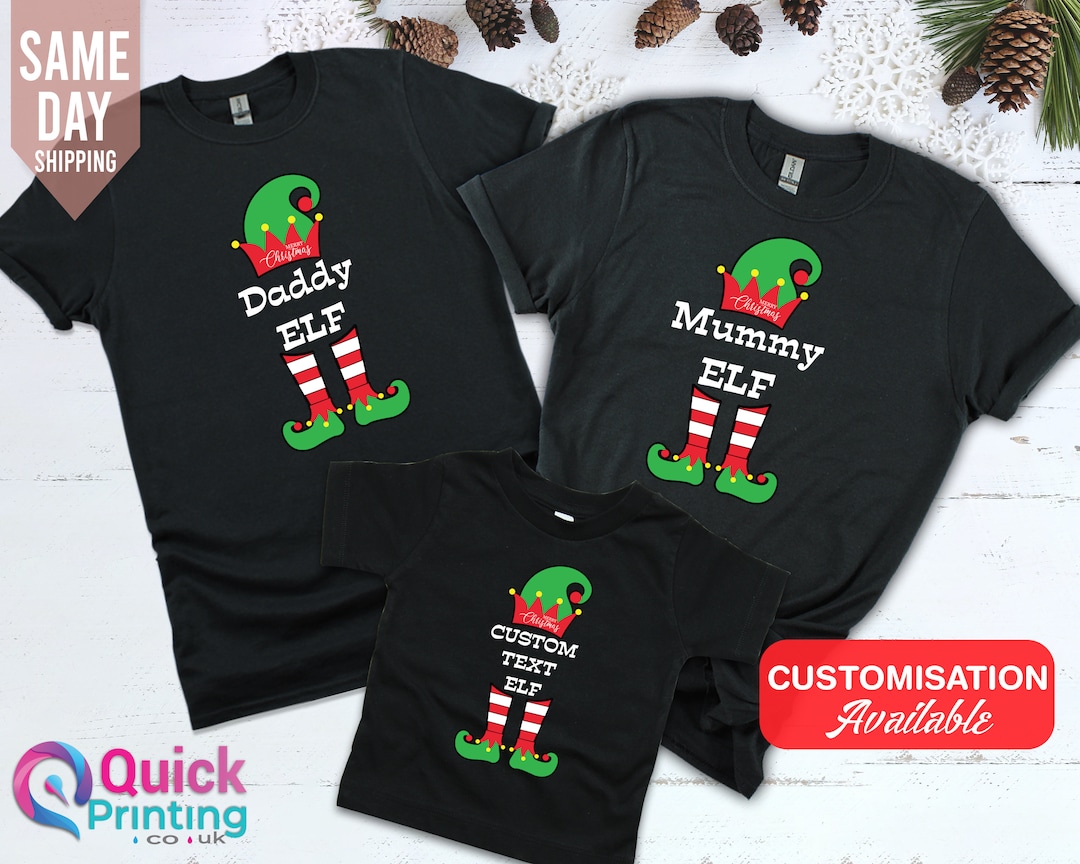 Custom Elf T Shirt, Personalized Mens & Ladies Shirts, Christmas Elf ...