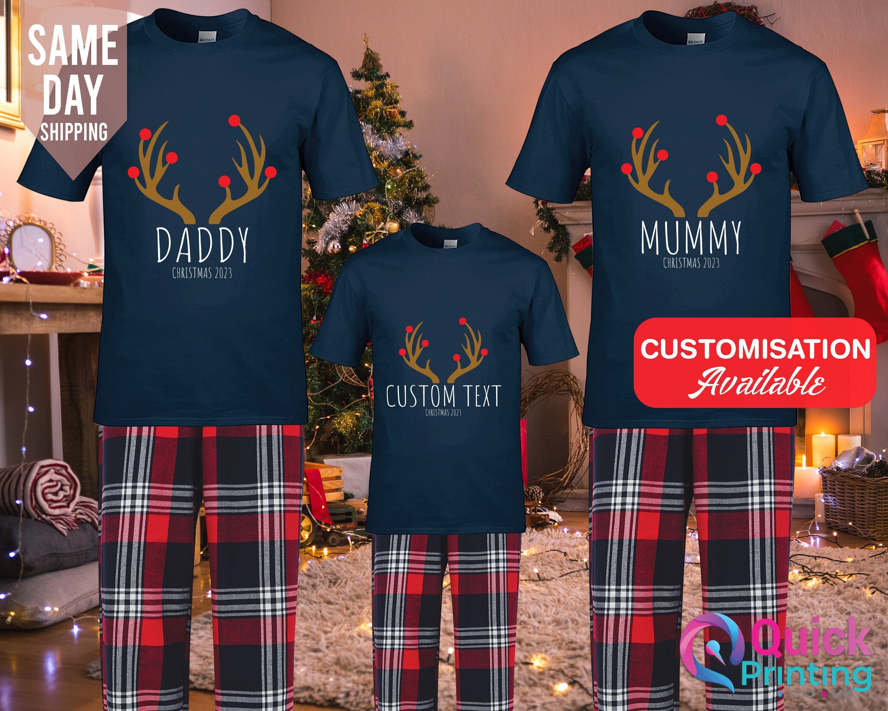 Personalisierte Weihnachts Pyjama Familie Set Bedru Produktbild-Vorschau 4