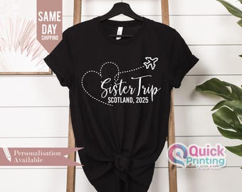 T-shirt Sisters Trip 2025 : chemise de vacances personnalisée pour fille
