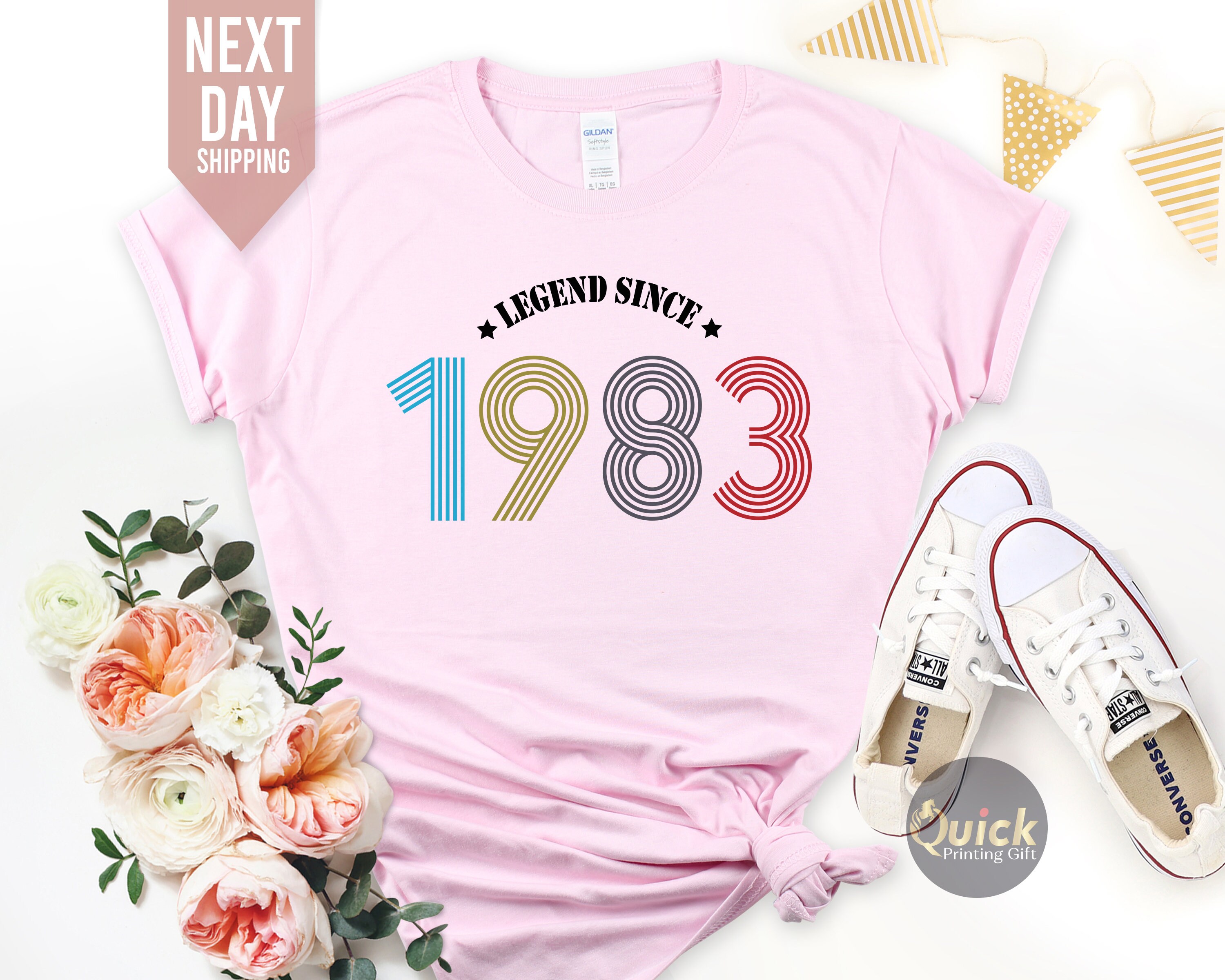 Discover 40th Birthday Gifts for Women, Legend 1983 T Shirt, Wife 40th Birthday T-Shirt