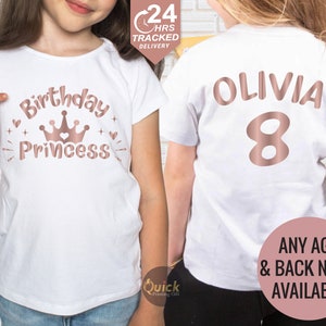Personalisiertes Geburtstags-T-Shirt, Geburtstagsparty-Outfit, Personalisiertes Geburtstagsgeschenk für Kinder, Jungen Mädchen Geburtstagsshirt Top T-Shirt
