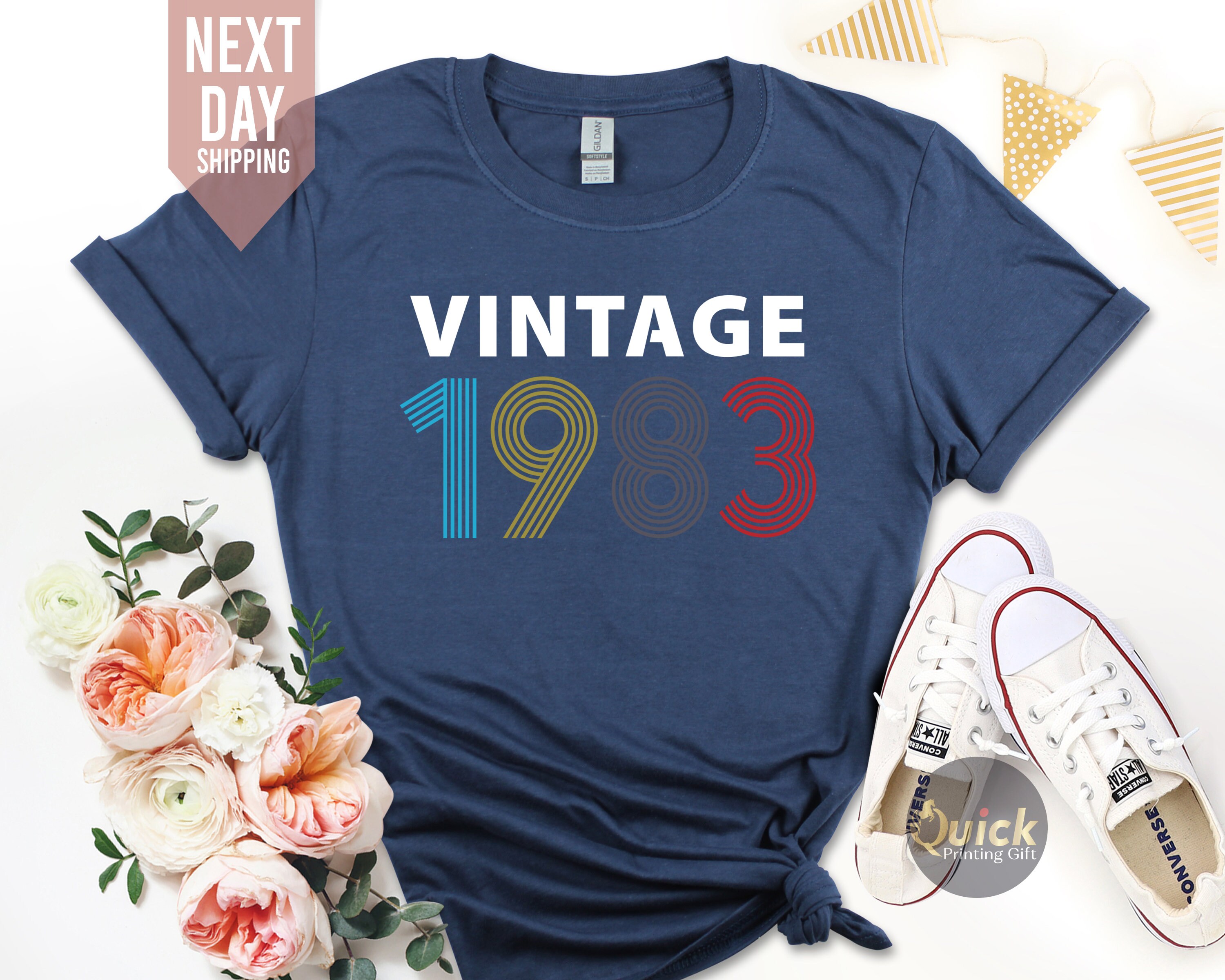 Discover 40th Birthday Tshirt, Vintage Birthday Shirt 2023, 40th Birthday T-Shirt