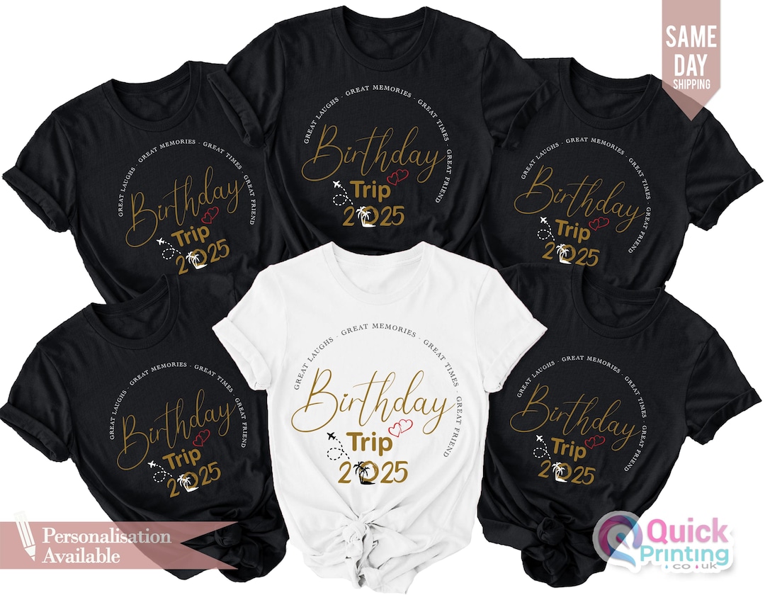 パーソナライズされたバースデートリップ2025 Tシャツ：バースデー