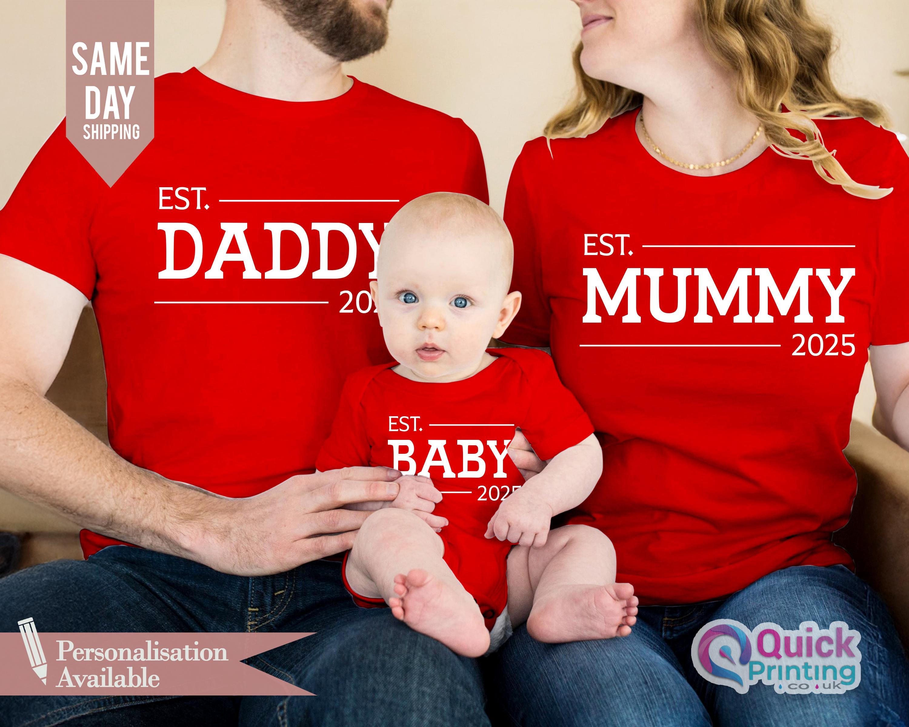Matching Mummy Daddy Baby T-shirt Set: Custom Family Est Date - Etsy