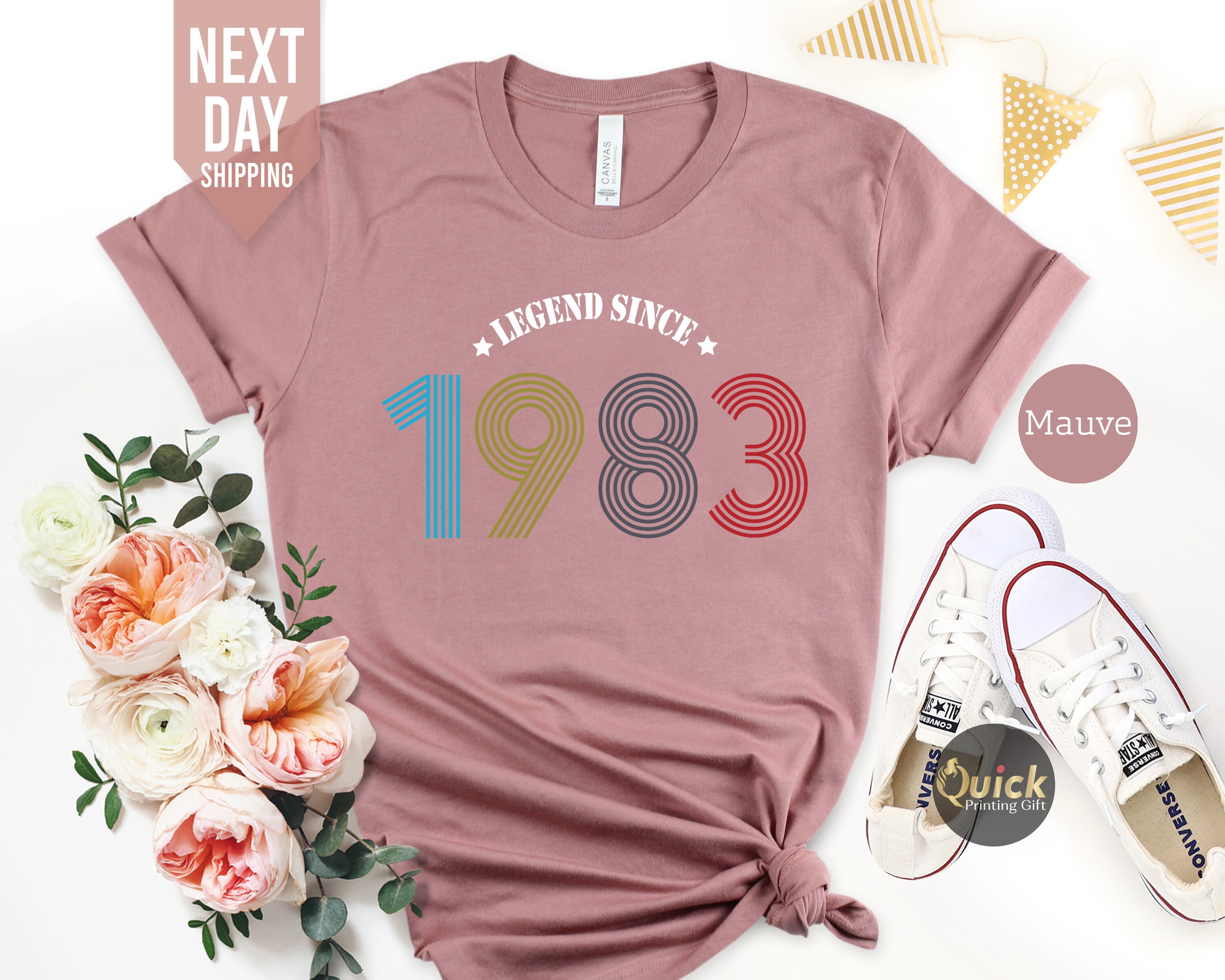 Discover 40th Birthday Gifts for Women, Legend 1983 T Shirt, Wife 40th Birthday T-Shirt