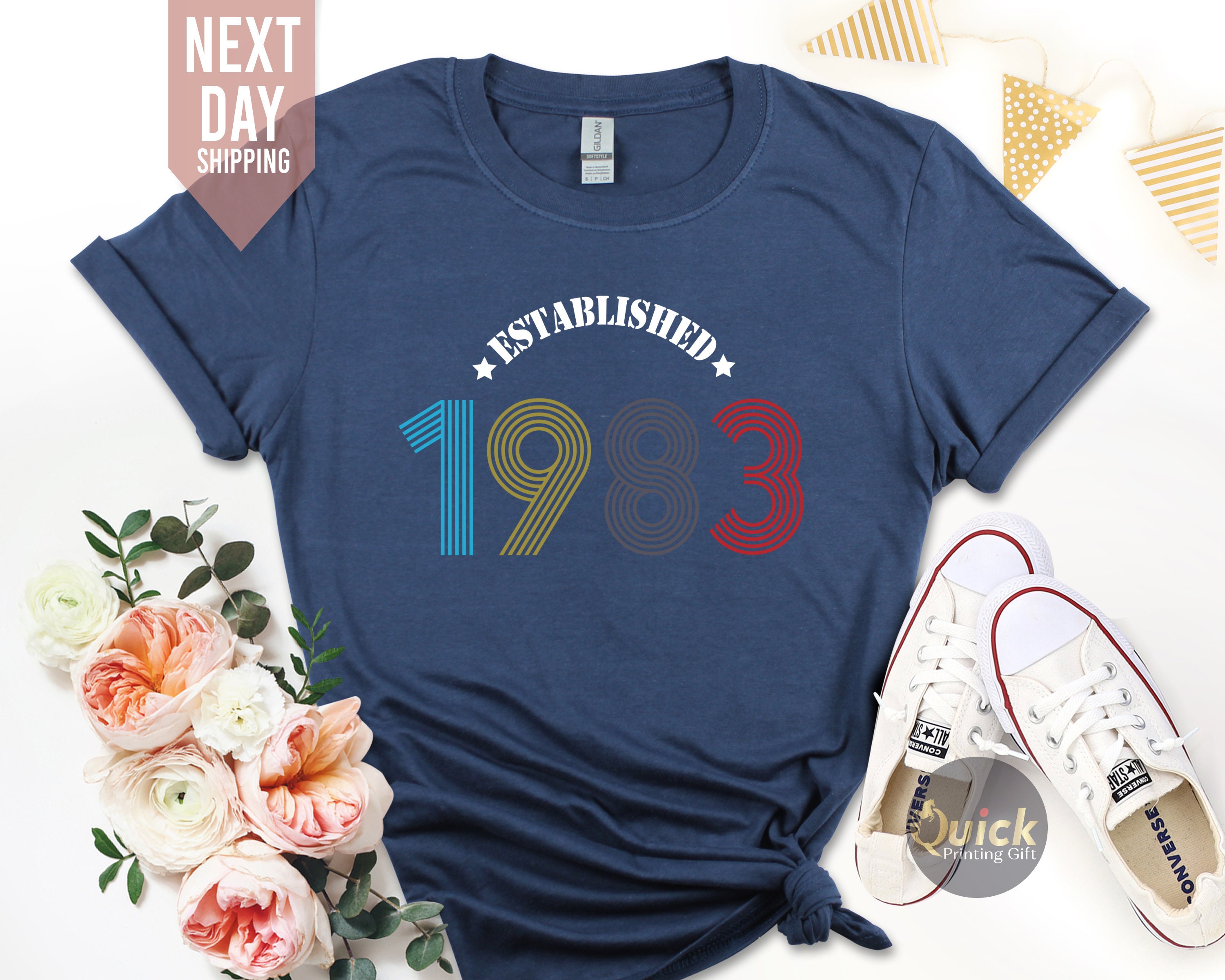 Discover 40th Birthday Ladies Shirt UK, Vintage 1983 Birthday Shirt, 40th Birthday T-Shirt