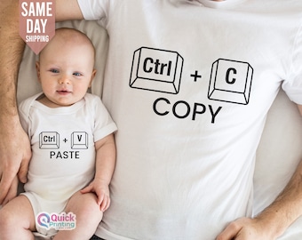 Copy Paste Shirt Set, Ctrl C Ctrl V Copy Paste Shirt, Fathers Day, Father and Baby Matching Shirts, Copy And Paste Daddy And Daughter Shirts