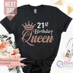 Tshirt reine 21e anniversaire, chemises 21e anniversaire pour dames filles, chemise de fête d'anniversaire 2001, cadeau 21e anniversaire pour amie