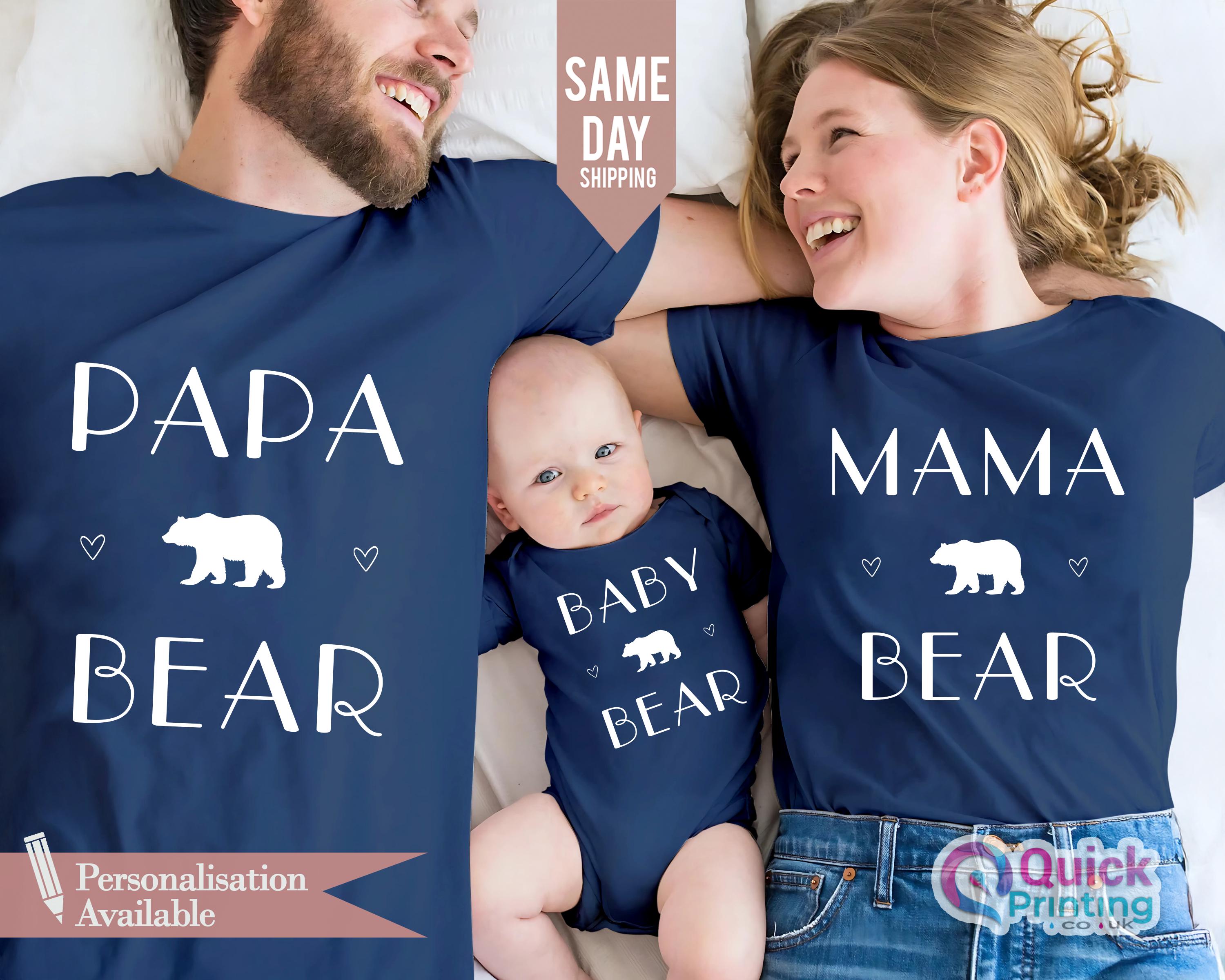 Matching Family Bear Shirt Set: Mama, Papa, Baby Bear Tees - Etsy
