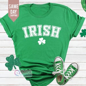 Irish T-shirt 2025, Lucky Shirt, Women Patrick&#39;s Day T-shirt, Irish Crewneck, Shamrock Shirt Green Shamrock T-shirt, Saint Patrick&#39;s Shirt
