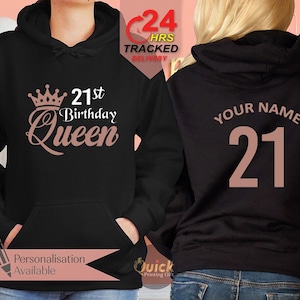 Felpe con cappuccio personalizzate per il 21° compleanno, regali per il 21° compleanno per le donne, felpe con cappuccio personalizzate per il compleanno, regali di Natale per gli amici