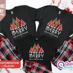 Merry Christmas T-shirts, matching family Christmas pyjamas set, Group Christmas Pajama Set, Personalised Matching Family Christmas Pyjamas