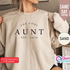 クール アント クラブ スウェットシャツ、カスタム Est Date New Aunt スウェットシャツ、かわいい叔母さんギフト、クールな姉妹セーター、クリスマス アント スウェットシャツ 2025
