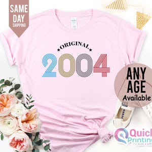 Tshirt 21e anniversaire Royaume-Uni, chemise de fête 21e anniversaire pour filles, cadeau d'anniversaire vintage, cadeaux d'anniversaire pour une amie, chemise de fête pour filles édition 2004