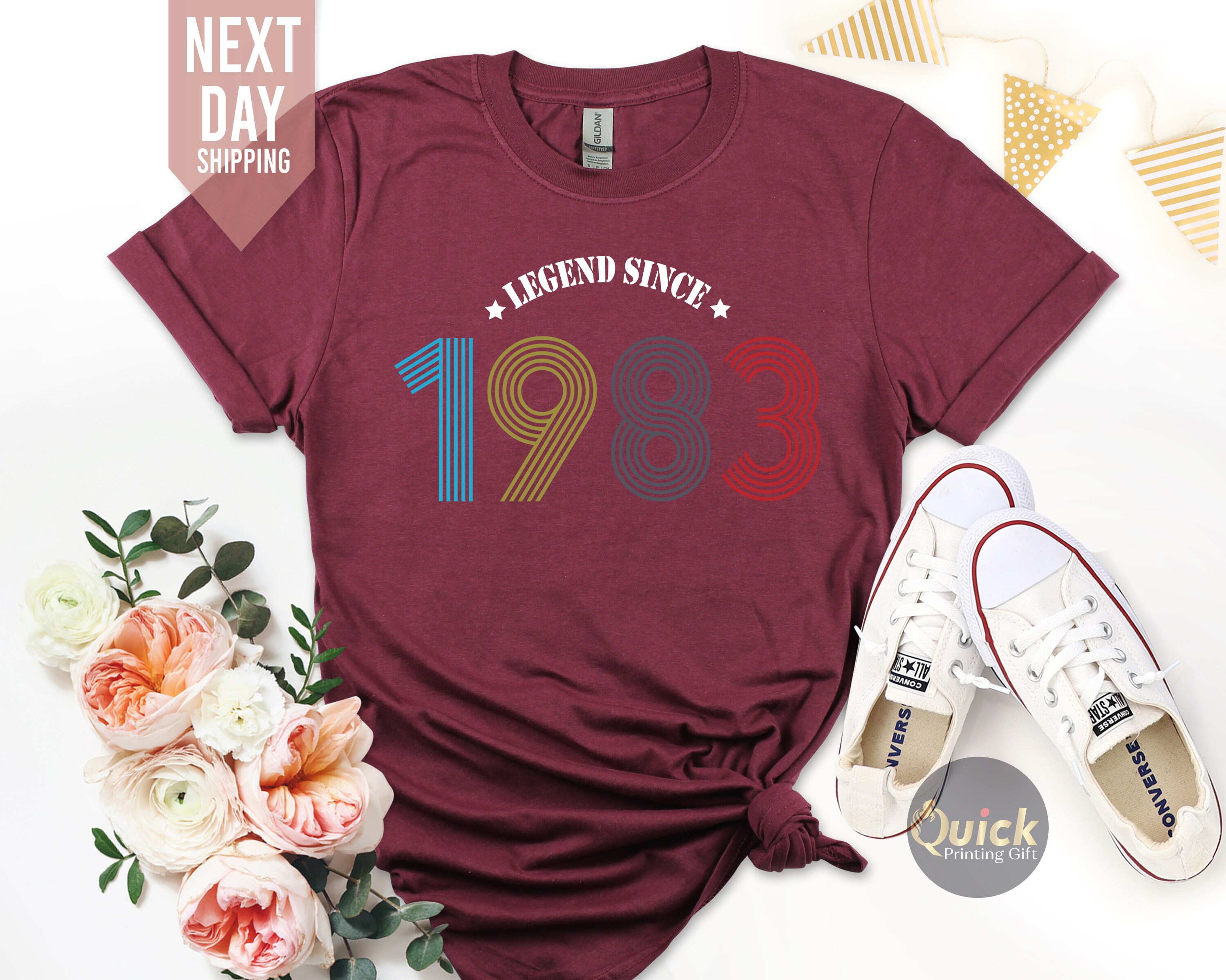 Discover 40th Birthday Gifts for Women, Legend 1983 T Shirt, Wife 40th Birthday T-Shirt