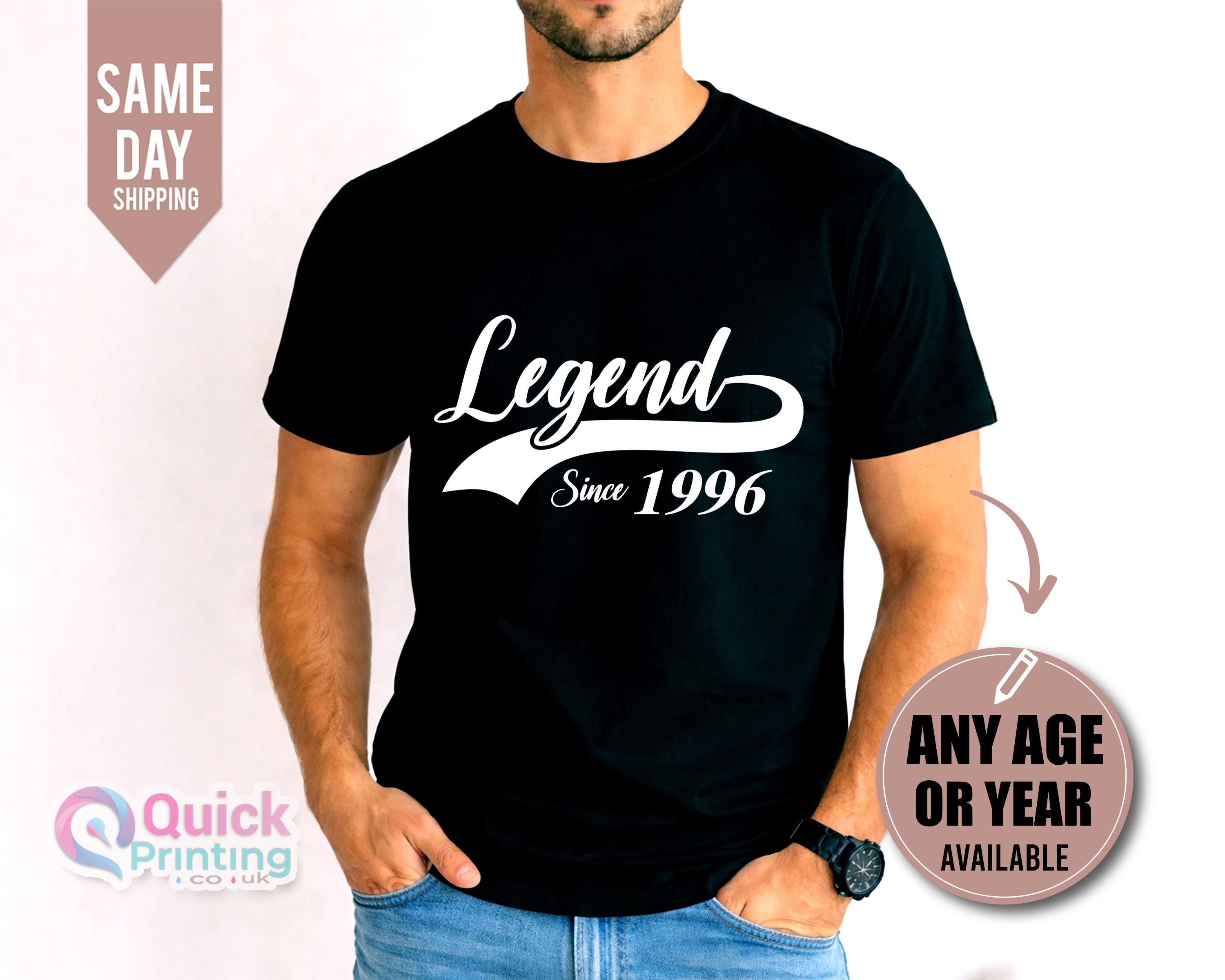 Legend Since 1996 T-shirt: 30th Birthday Gift, Custom Name, Legend