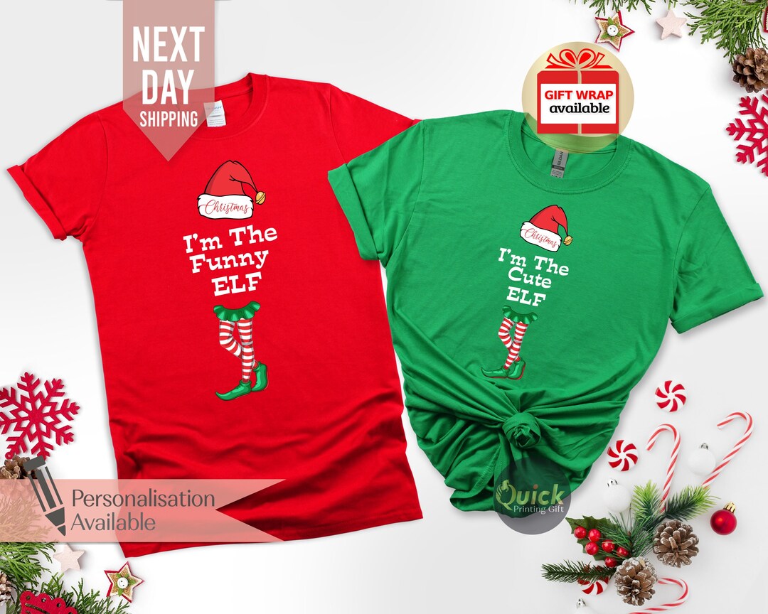 Funny Elf Christmas Shirt Cute Christmas Elf Tshirt Costume Etsy UK