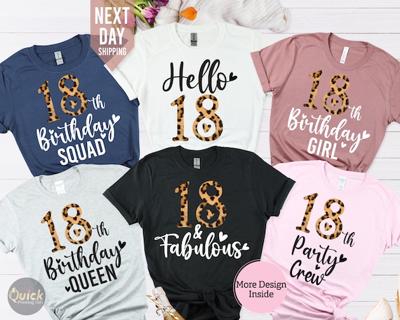 18th Birthday Squad Shirts 18th Birthday Crew Shirt for Girls 2006 Leopard Print Birthday Party Shirts Chapter 18 Group Shirts Etsy