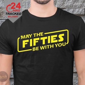 Moge de jaren vijftig bij je zijn T-shirt, het ideale 50e verjaardagscadeau voor mannen, 50e verjaardagscadeau voor mannen Hem vader man 50-jarige man shirt