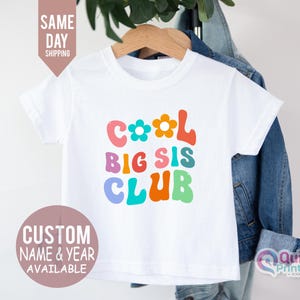 Cooles Big Sis Club-T-Shirt, Familien-Matching-T-Shirts Romper für große Schwester und kleine Sister2024, Sommer-Druck-Baumwollkurzarm-T-Shirt