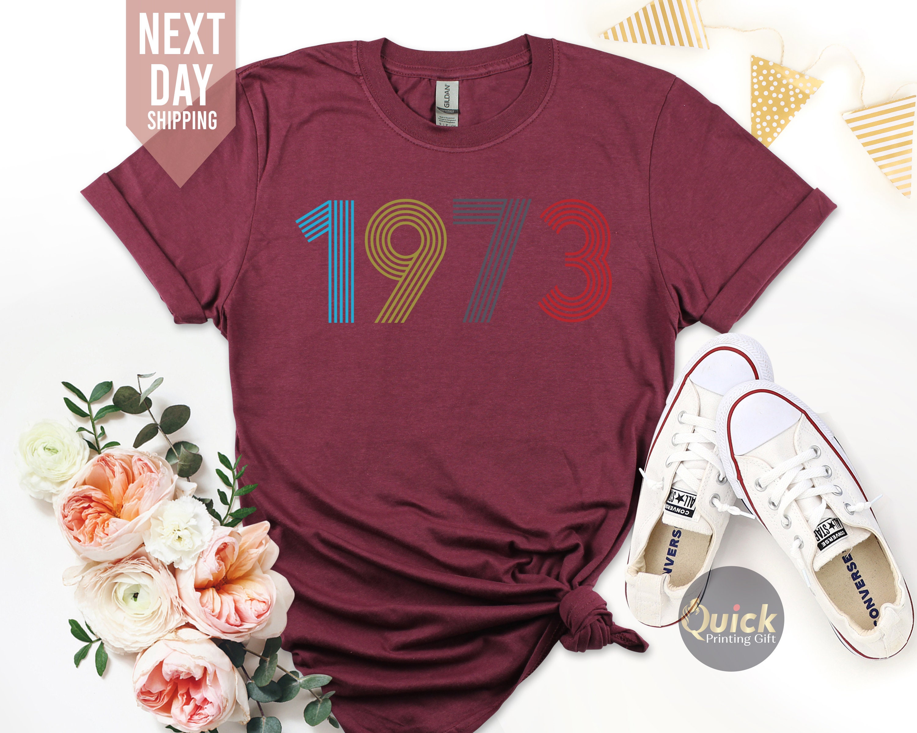 Discover 50th Birthday Shirts for Women, 1973 Birthday T-Shirt