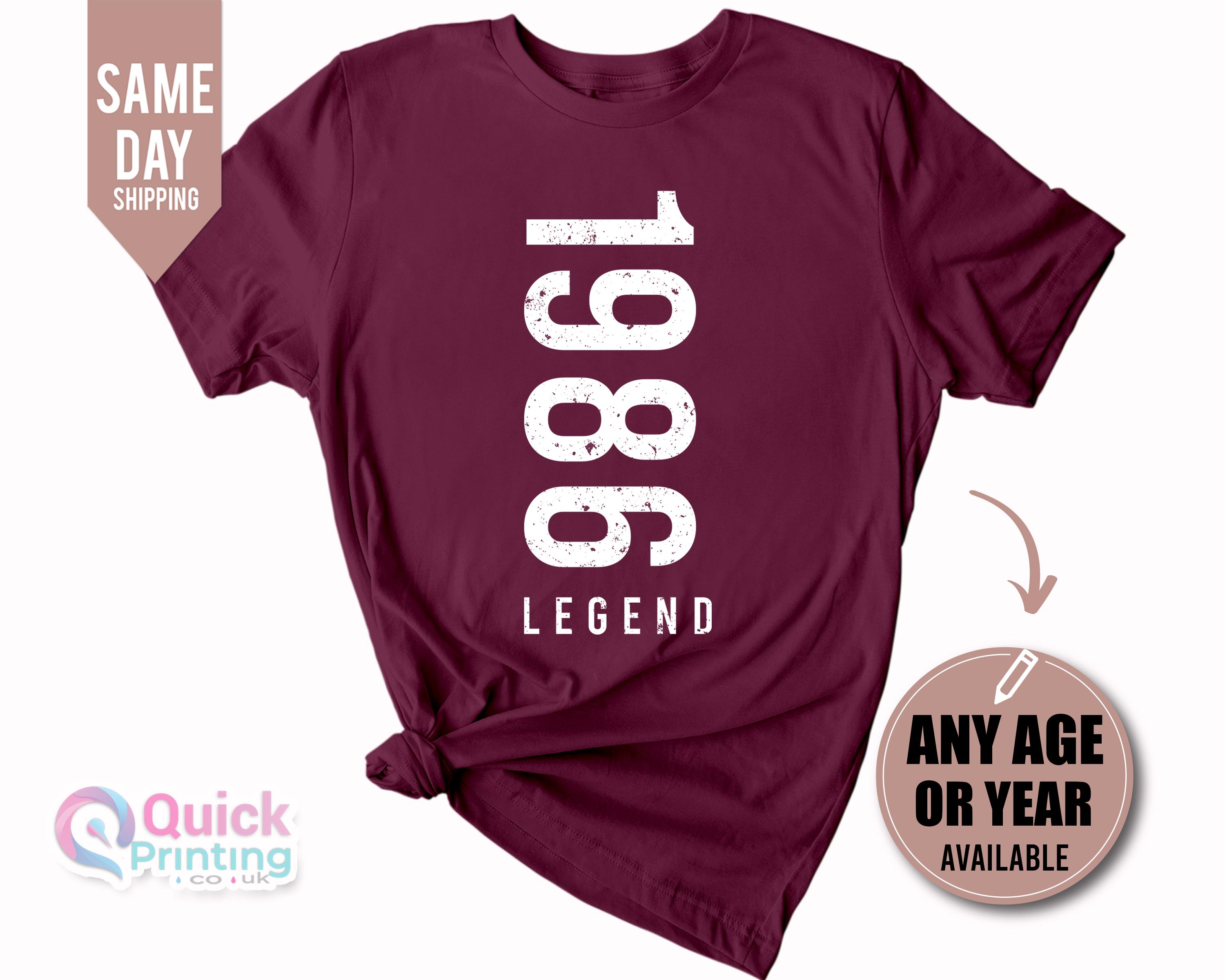 メンズバースデーTシャツ、1986年創業の伝説的メンズTシャツ、40歳の 