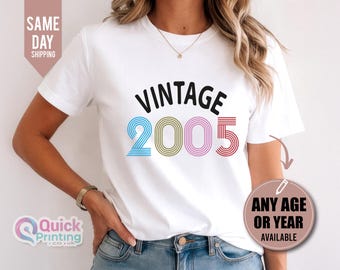 21st Birthday Shirt: Vintage Solid 2005 Girls Party Tee, Vintage 2005 T-shirt, Ladies Birthday shirt 2026