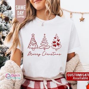 CCRFTGI Christmas 3/4 Sleeve Tops For Girls Trendy Crewneck Tee Shirts Basics Funny Santa Claus Print Shirts Lightweight Spring Tee Shirts Light Brown 8