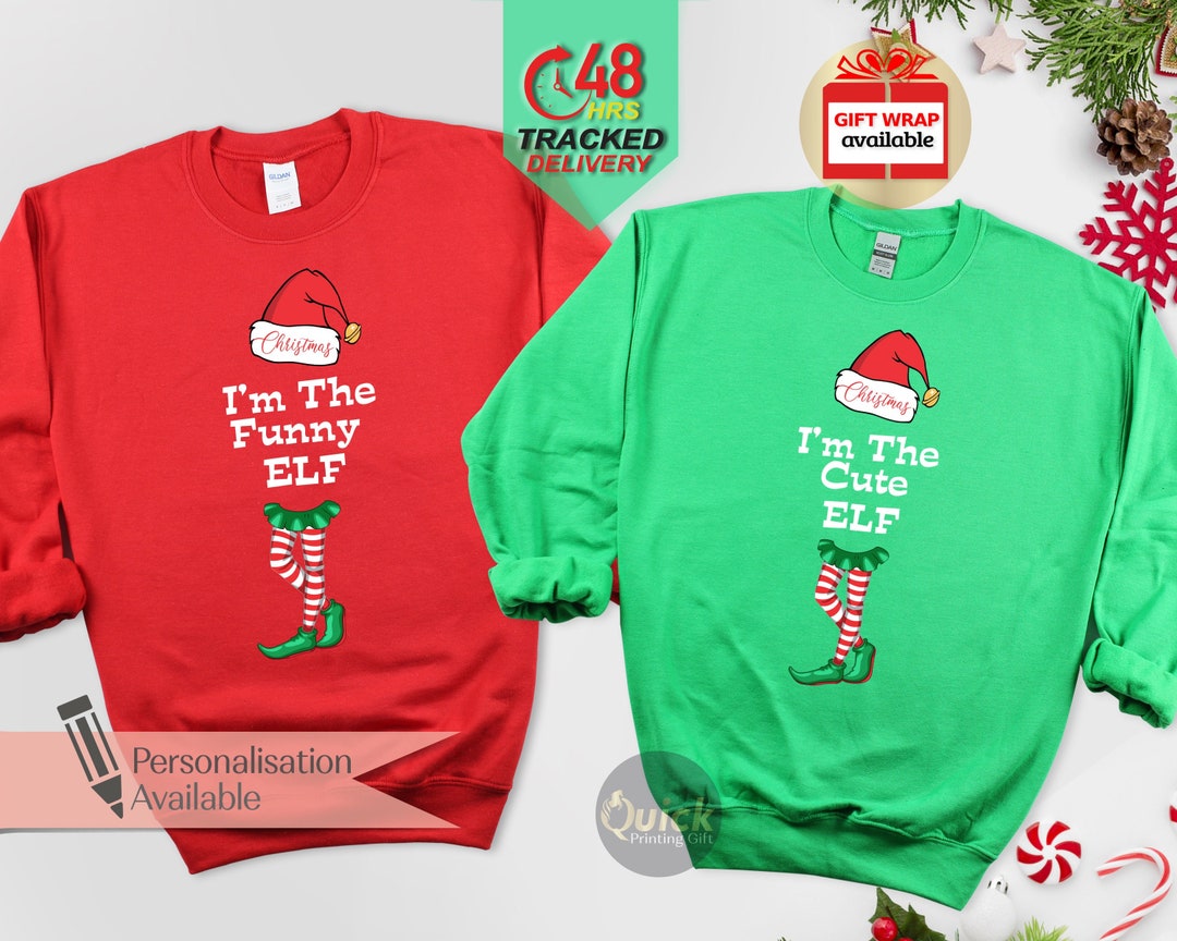 Funny Elf Christmas Jumper Matching Family Christmas Etsy